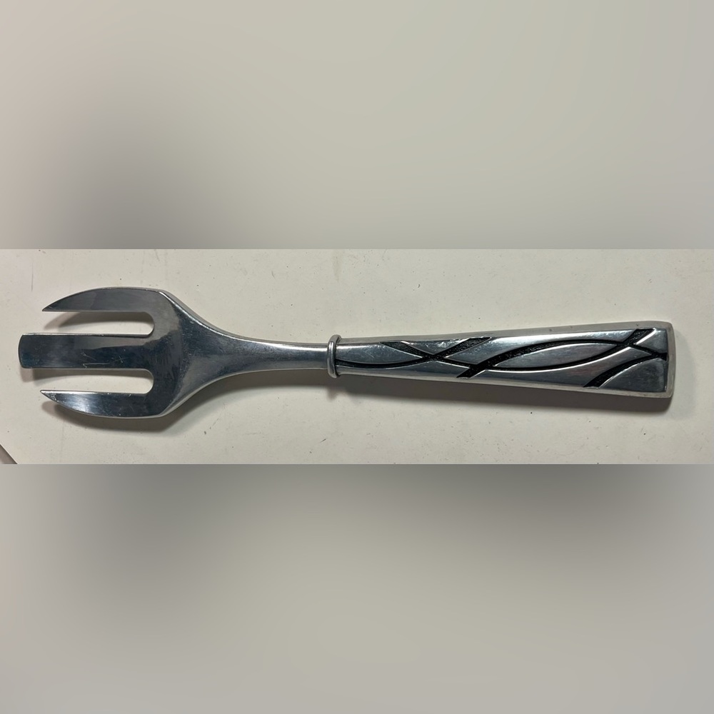 LENOX Vibe Holloware Large Three Prong Salad Fork Server Pewter 13” Discontinued